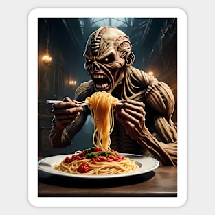 Eddie eating spaghetti Sticker